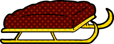 Bir insan tarafından çizilmiş çizgi film kızağı.