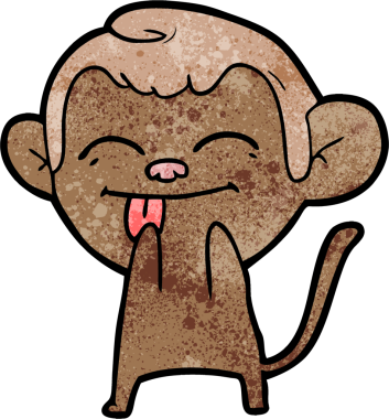 Bir insan tarafından çizilmiş komik çizgi maymun.