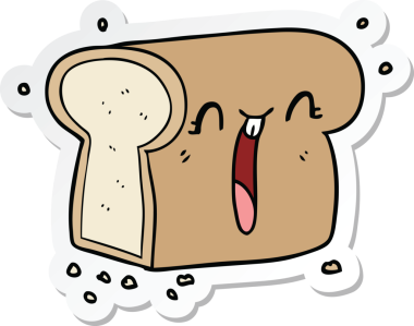 Bir insan tarafından çizilmiş gülen somun ekmeğin çıkartması.