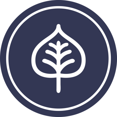 Bir insan tarafından çizilmiş doğal yaprak dairesel simgesi