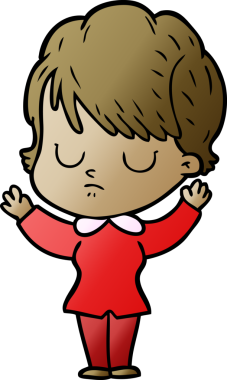 Bir insan tarafından çizilmiş karikatür kadın.