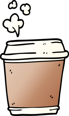 Bir insan tarafından çizilmiş karalama kahve fincanı.