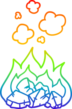 gökkuşağı gradyan çizgi çizimi bir insan tarafından çizilmiş sıcak kömür