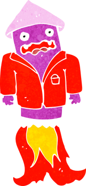 Bir insan tarafından çizilmiş iş elbisesi içinde havai fişekler.