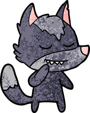 Bir insan tarafından çizilmiş dost canlısı bir kurt.