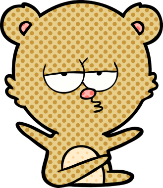 Bir insan tarafından çizilmiş sıkılmış ayı çizgi filmi