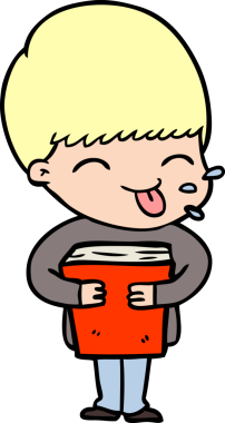 Bir insan tarafından çizilmiş çizgi film çocuğu.