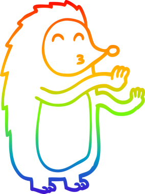 Bir insan tarafından çizilen dans eden kirpinin çizimi.