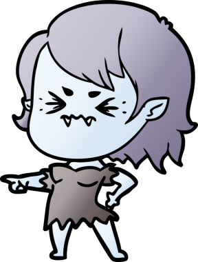 Bir insan tarafından çizilmiş kızgın vampir kız.