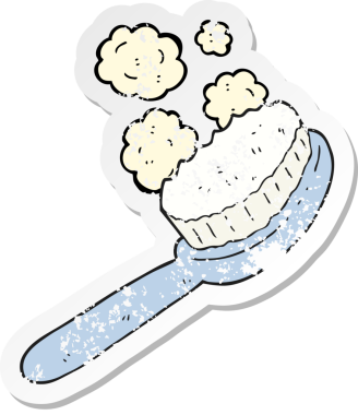 Bir insan tarafından çizilmiş karikatür fırçasının gerilimli yapıştırması