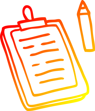 Bir insan tarafından çizilmiş bir karikatür panosunun sıcak gradyan çizimi