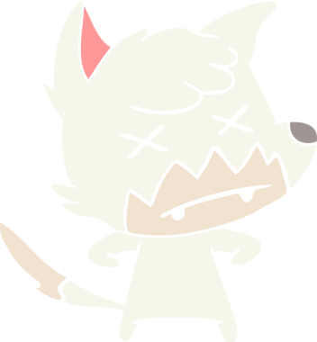 Bir insan tarafından çizilmiş düz renk çizgi film ölü tilki