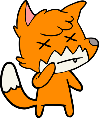 Bir insan tarafından çizilmiş şaşı tilki.