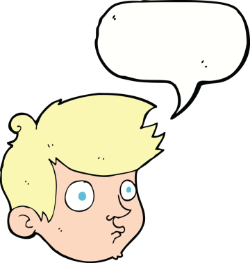 Bir insan tarafından çizilmiş konuşma balonlu çizgi film çocuğu.