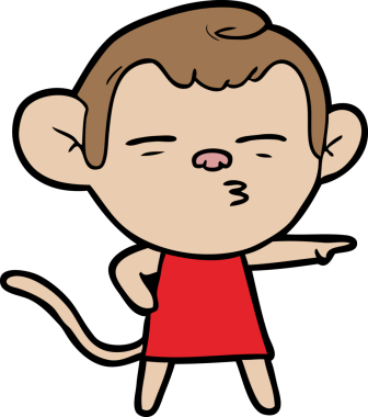 bir insan tarafından çizilmiş şüpheli maymun çizgi filmi