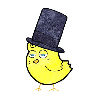 Bir insan tarafından çizilmiş silindir şapkalı bir kuş.