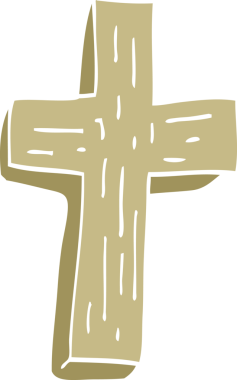 Bir insan tarafından çizilmiş ahşap haç.