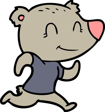 Bir insan tarafından çizilmiş sağlıklı koşu ayısı karikatürü