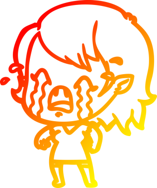 Bir insan tarafından çizilmiş ağlayan vampir kız çizgi filmi.