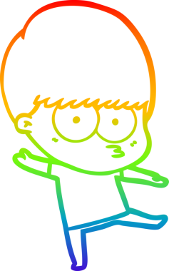 gökkuşağı gradyan çizimi bir insan tarafından çizilmiş gergin çizgi film çocuğu