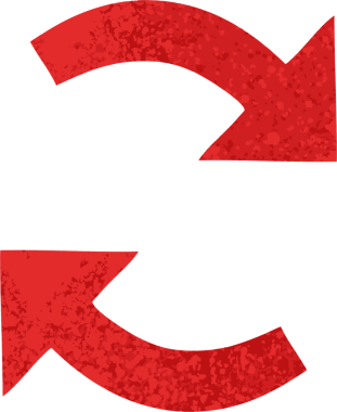 Bir insan tarafından çizilmiş yön okunun retro illüstrasyon tarzı karikatürü