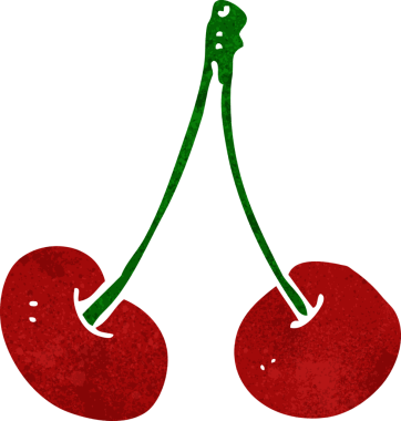 Bir insan tarafından çizilmiş kirazlar.