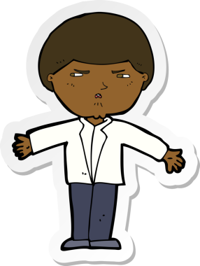 Bir insan tarafından çizilmiş bir karikatür çıkartması.