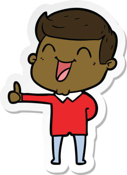 Bir insan tarafından çizilmiş bir karikatür adamın çıkartması.