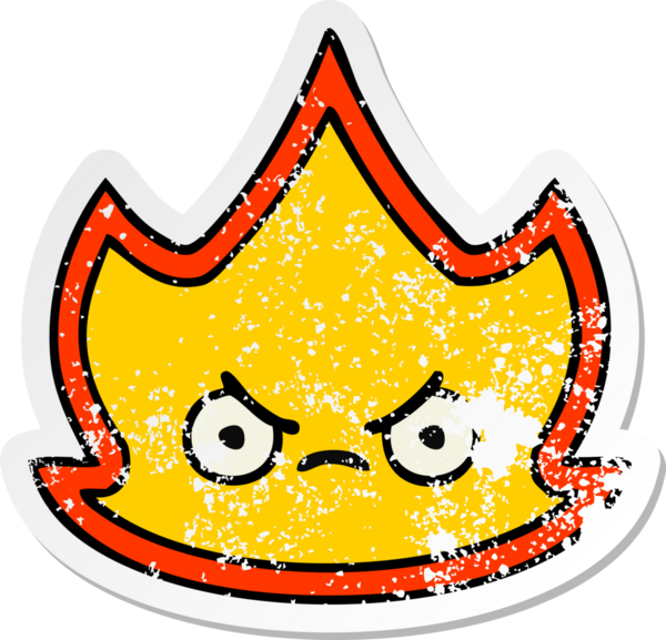 Bir insanın çizdiği çizgi film alevinin sıkıntılı çıkartması.