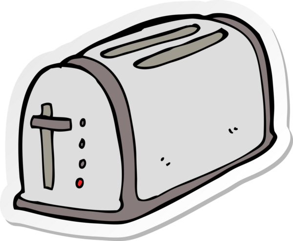 Bir insan tarafından çizilmiş bir tost makinesinin çıkartması.