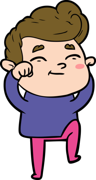 Bir insan tarafından çizilmiş mutlu çizgi film adamı.