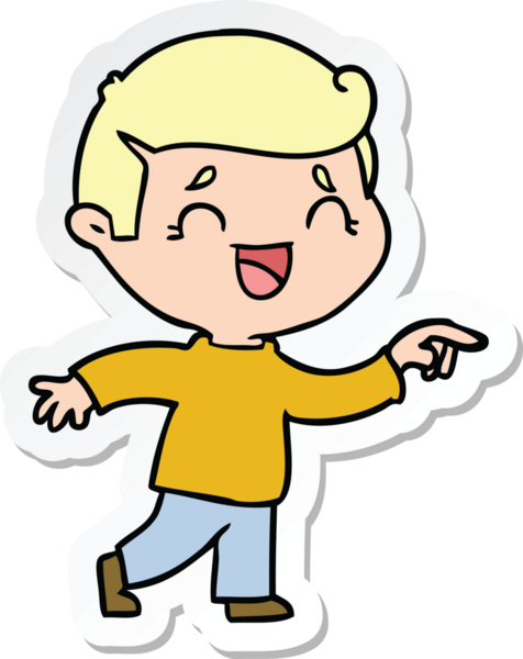 Bir insan tarafından çizilmiş gülen adamın çıkartması.