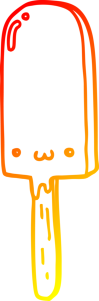 Bir insan tarafından çizilmiş bir buz lolipopunun sıcak çizgi çizimi