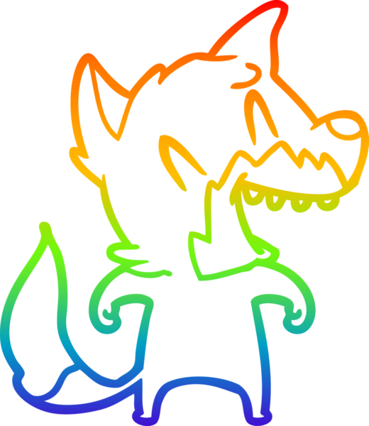 Bir insan tarafından çizilmiş gülen tilki çizgi filmi.