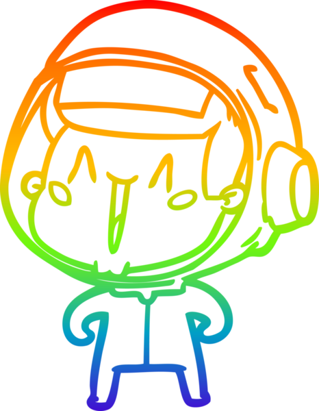 gökkuşağı gradyan çizimi mutlu bir çizgi astronot çizimi bir insan tarafından çizildi