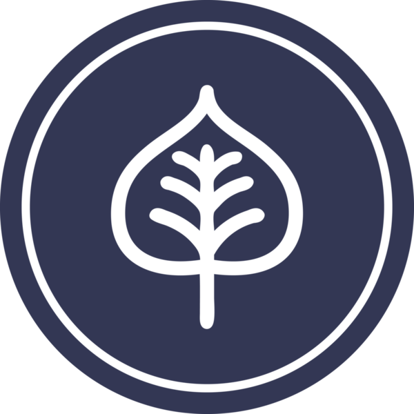 Bir insan tarafından çizilmiş doğal yaprak dairesel simgesi