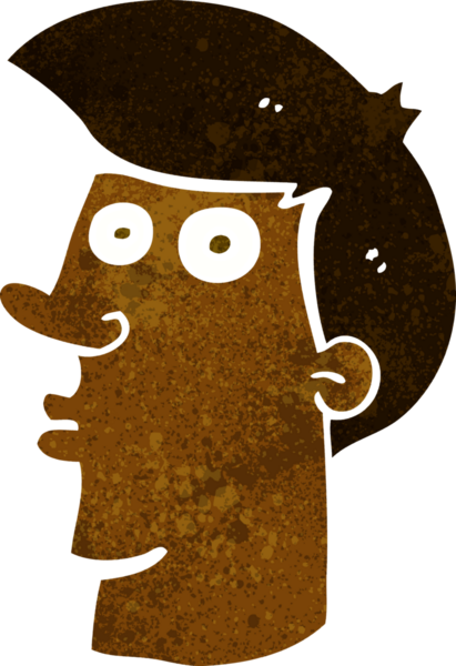 Bir insan tarafından çizilmiş, kafası karışmış bir adam.