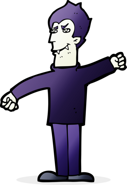 Bir insan tarafından çizilmiş vampir adam çizgi filmi.