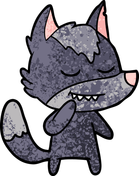 Bir insan tarafından çizilmiş dost canlısı bir kurt.