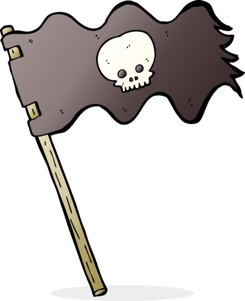 Bir insan tarafından çizilmiş korsan bayrağı.