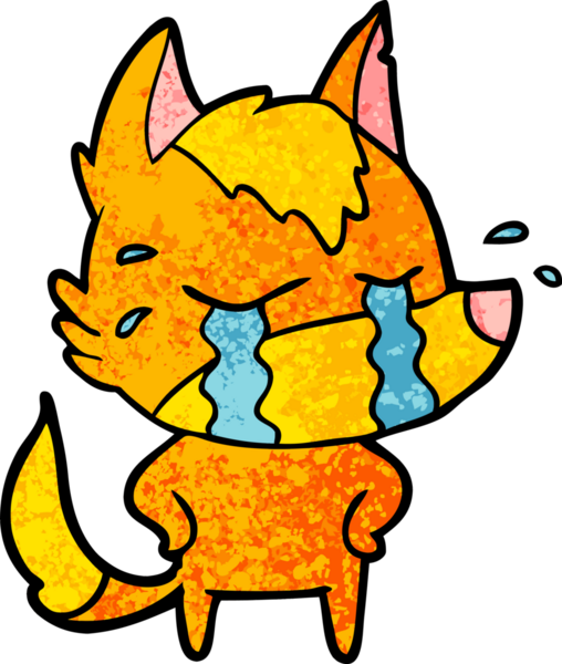 Bir insan tarafından çizilmiş tilki çizgi film karakteri