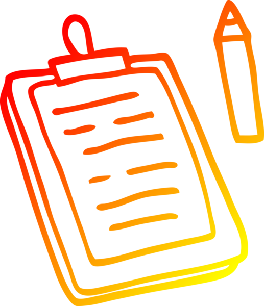 Bir insan tarafından çizilmiş bir karikatür panosunun sıcak gradyan çizimi