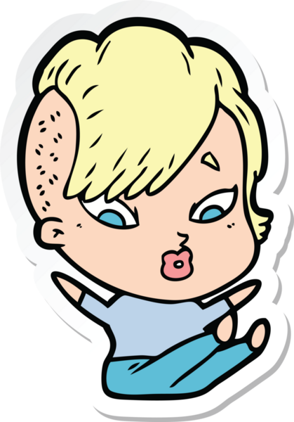 Bir karikatür çıkartması bir insan tarafından çizilen kızı şaşırttı.