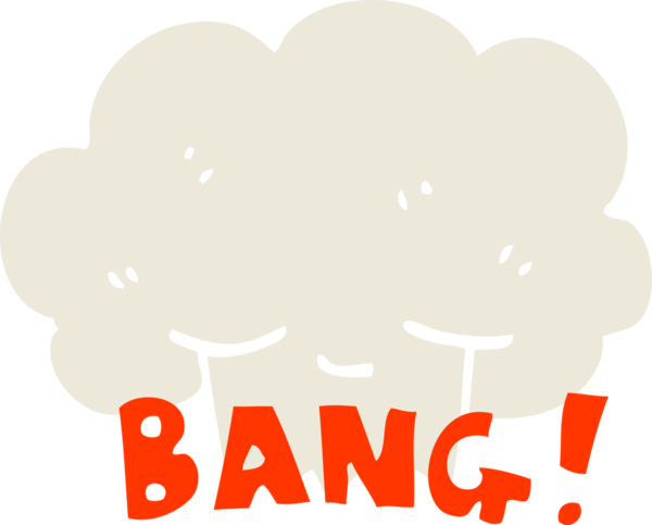 Bir insan tarafından çizilmiş düz renk çizim çizgi film patlama bombası