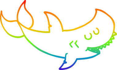 gökkuşağı gradyan çizgisi bir insan tarafından çizilmiş bir çizgi köpek balığı