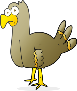 Bir insan tarafından çizilmiş serbest çizgi film kuşu.