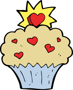 Bir insan tarafından çizilmiş aşk keki.