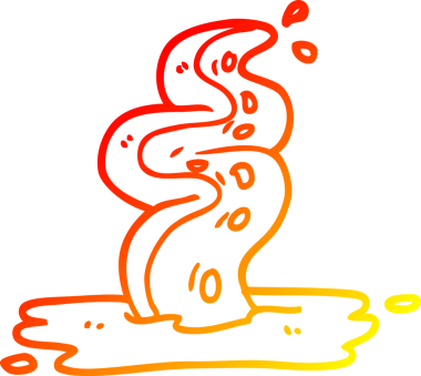 Bir insan tarafından çizilmiş, çizgi film karakterinin sıcak gradyan çizimi.