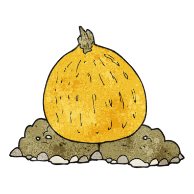 Bir insan tarafından çizilmiş el yapımı çizgi film kabağı.