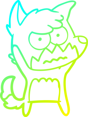 Bir insan tarafından çizilmiş bir çizgi filmin soğuk gradyan çizimi.